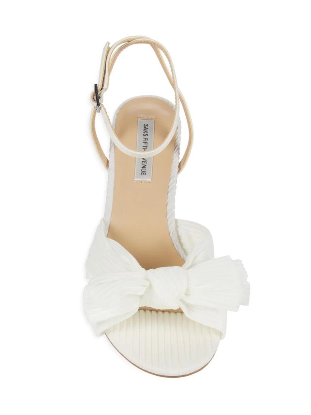 Saks Fifth Avenue Ivory Bow Ankle-Strap Heels